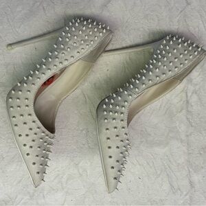 Edgy Steve Madden White on White Vala Spiked Heels, Sz 9!